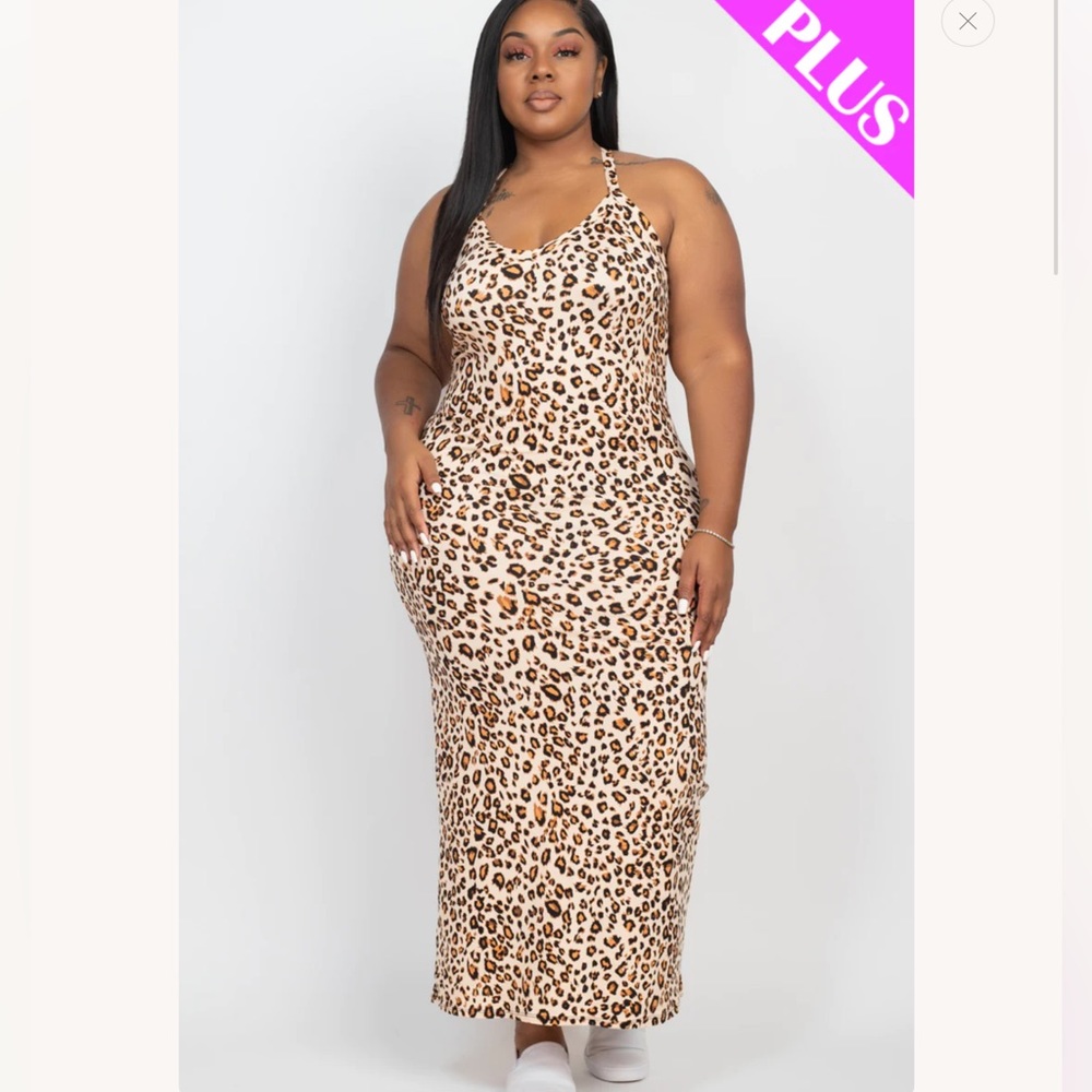 Plus size cheetah Maxi dress